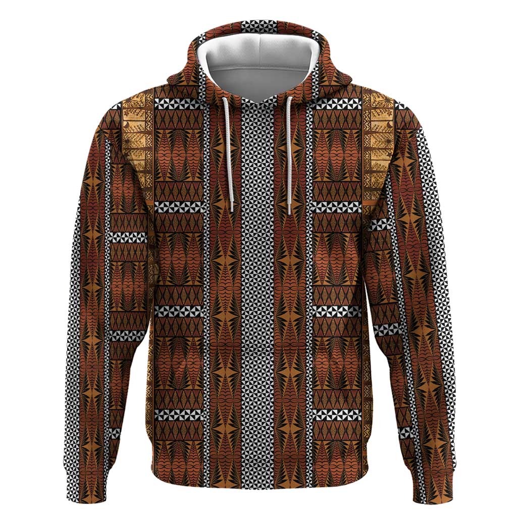Malo e Lelei Tonga Hoodie Tongan Ngatu Tapa Cloth LT14 Pullover Hoodie Orange - Polynesian Pride