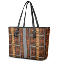 Malo e Lelei Tonga Leather Tote Bag Tongan Ngatu Tapa Cloth - Polynesian Pride