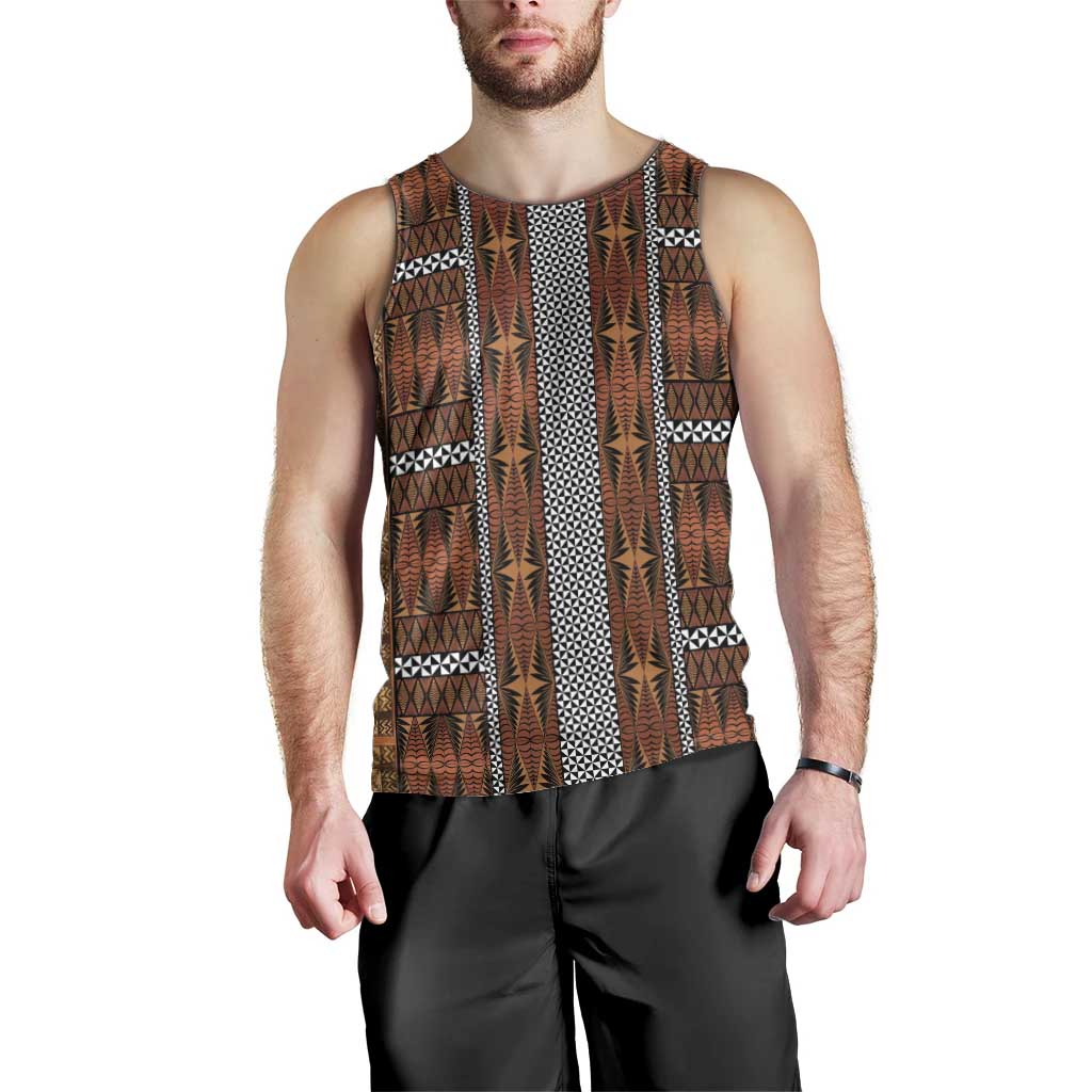Malo e Lelei Tonga Men Tank Top Tongan Ngatu Tapa Cloth - Polynesian Pride