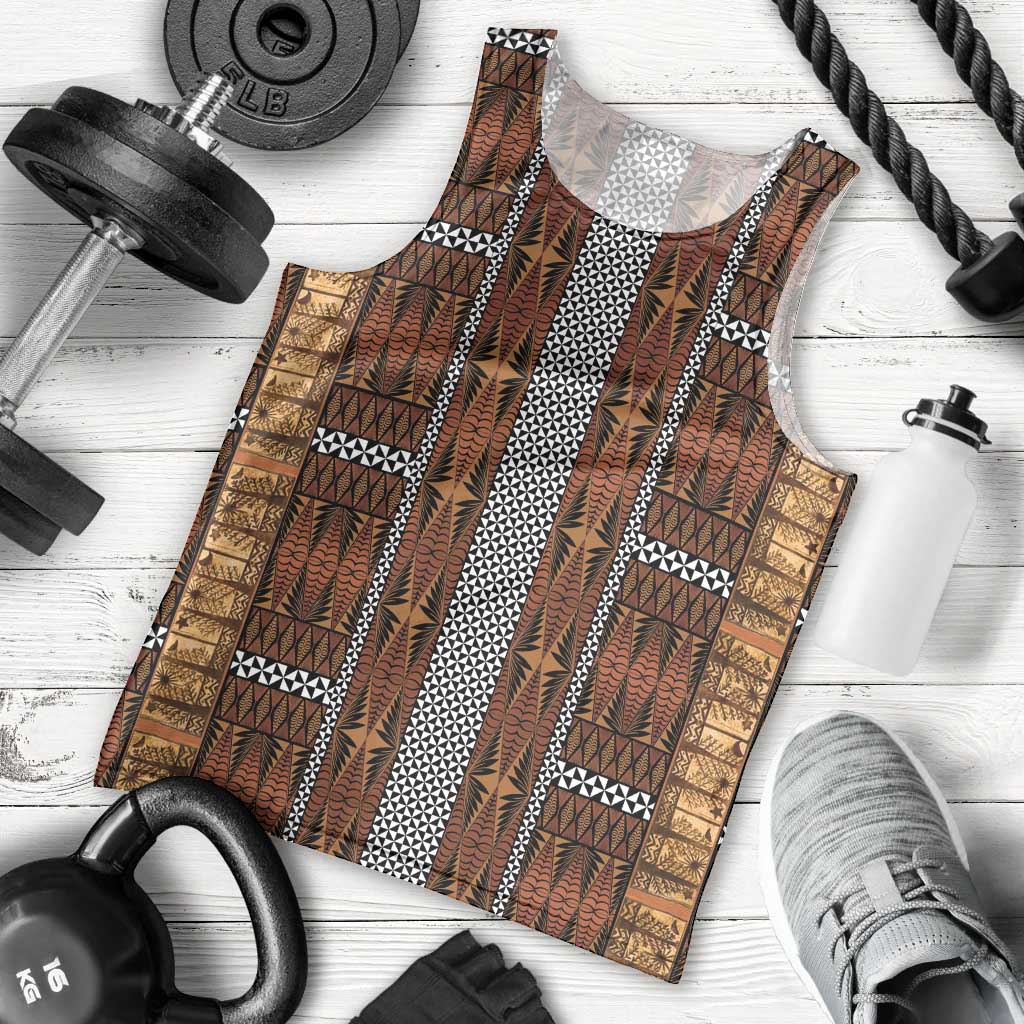 Malo e Lelei Tonga Men Tank Top Tongan Ngatu Tapa Cloth - Polynesian Pride
