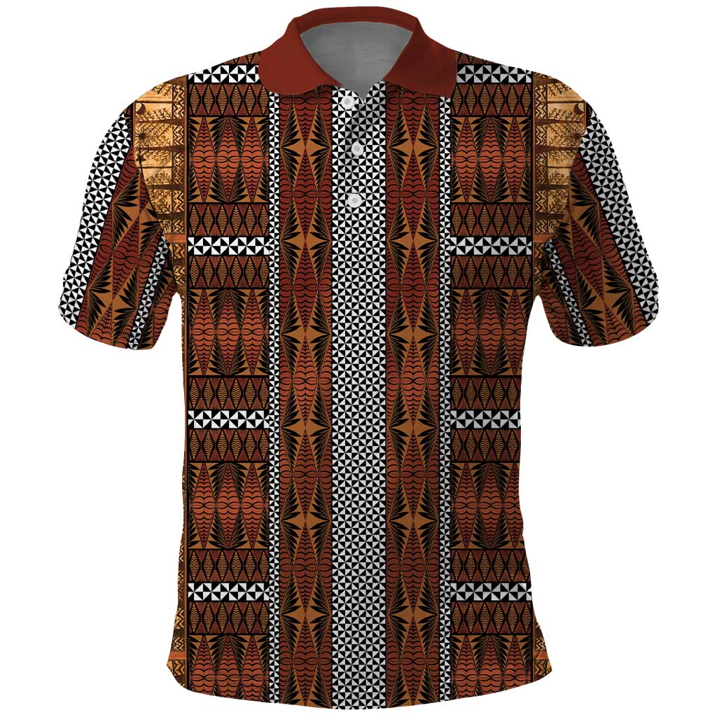 Malo e Lelei Tonga Polo Shirt Tongan Ngatu Tapa Cloth - Polynesian Pride
