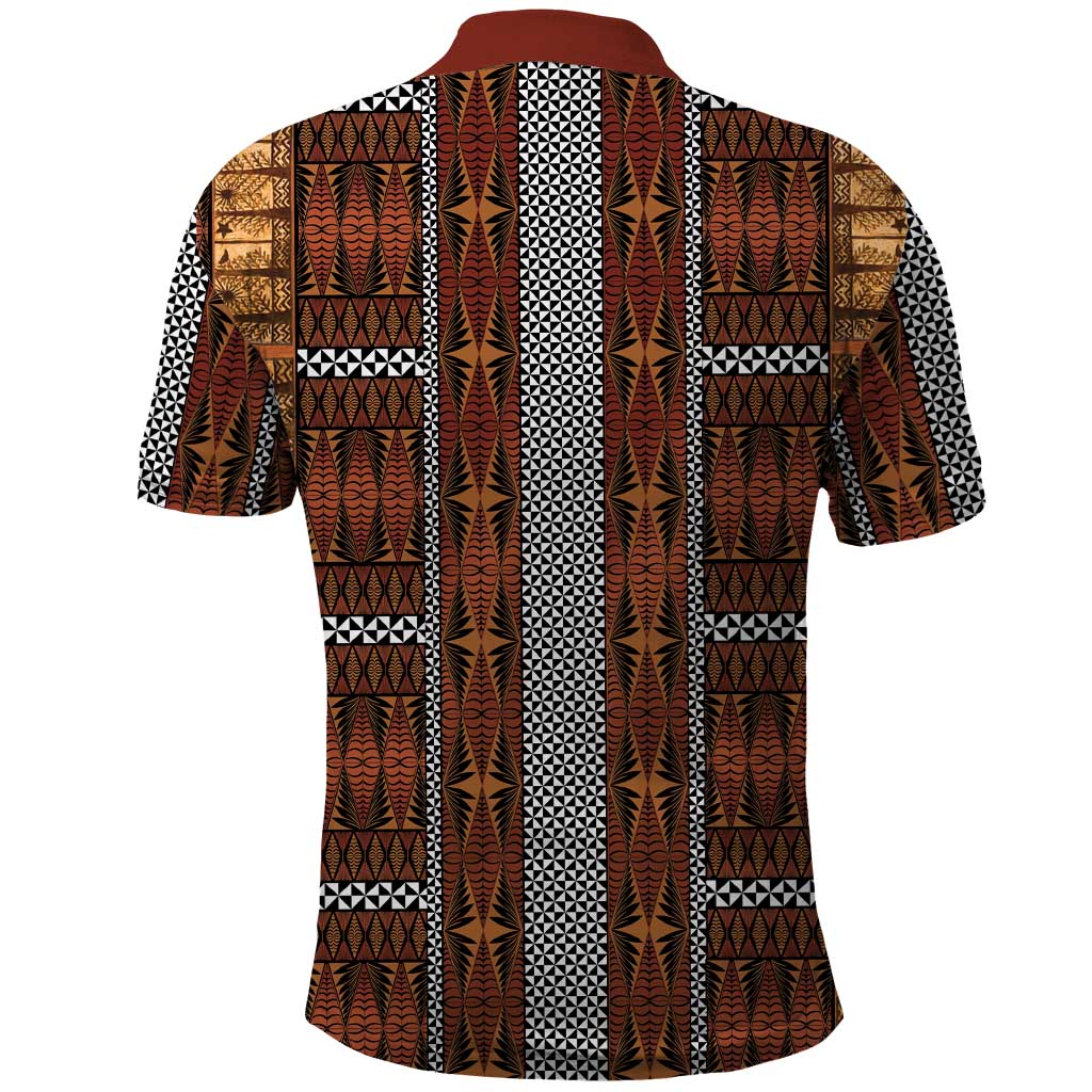 Malo e Lelei Tonga Polo Shirt Tongan Ngatu Tapa Cloth - Polynesian Pride