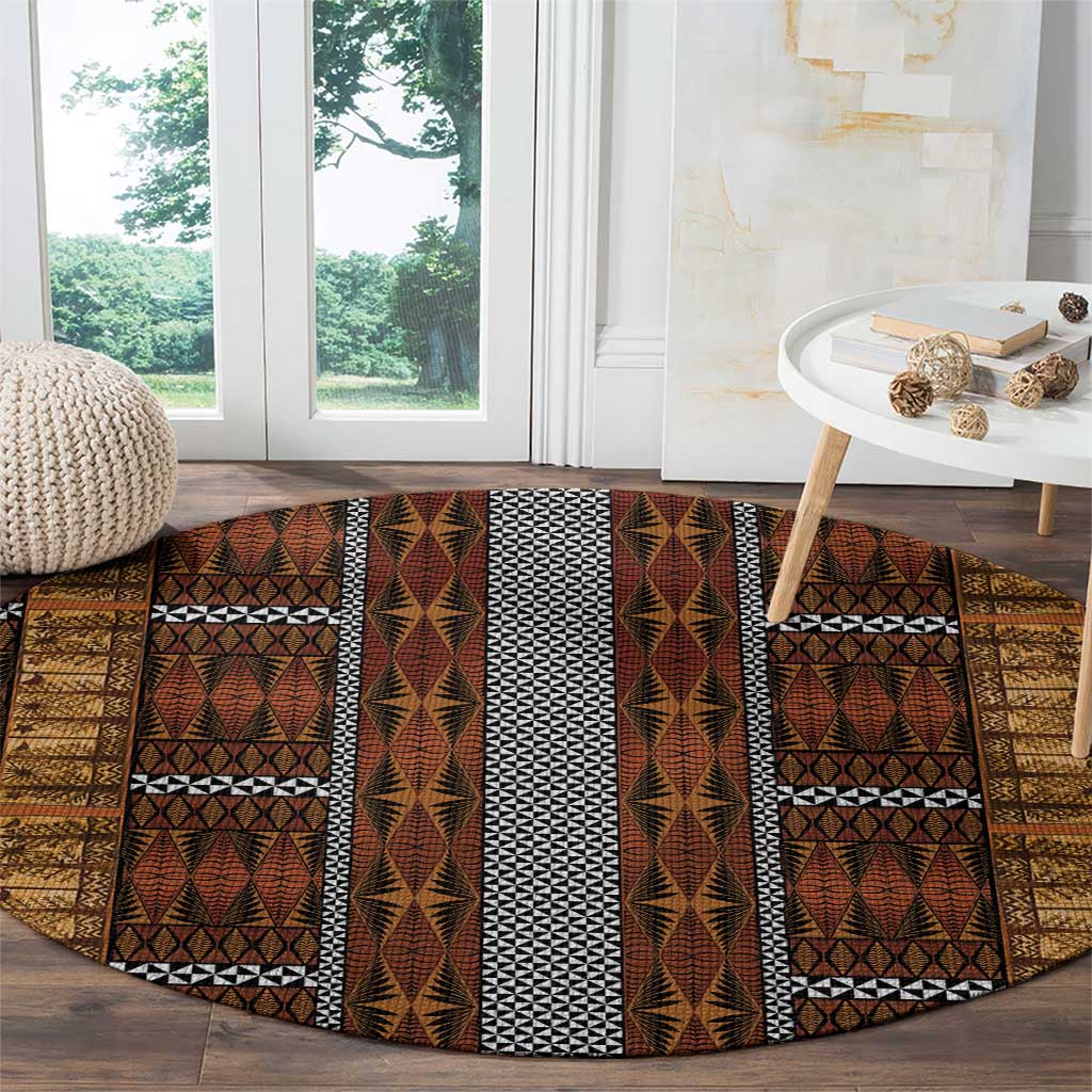 Malo e Lelei Tonga Round Carpet Tongan Ngatu Tapa Cloth - Polynesian Pride