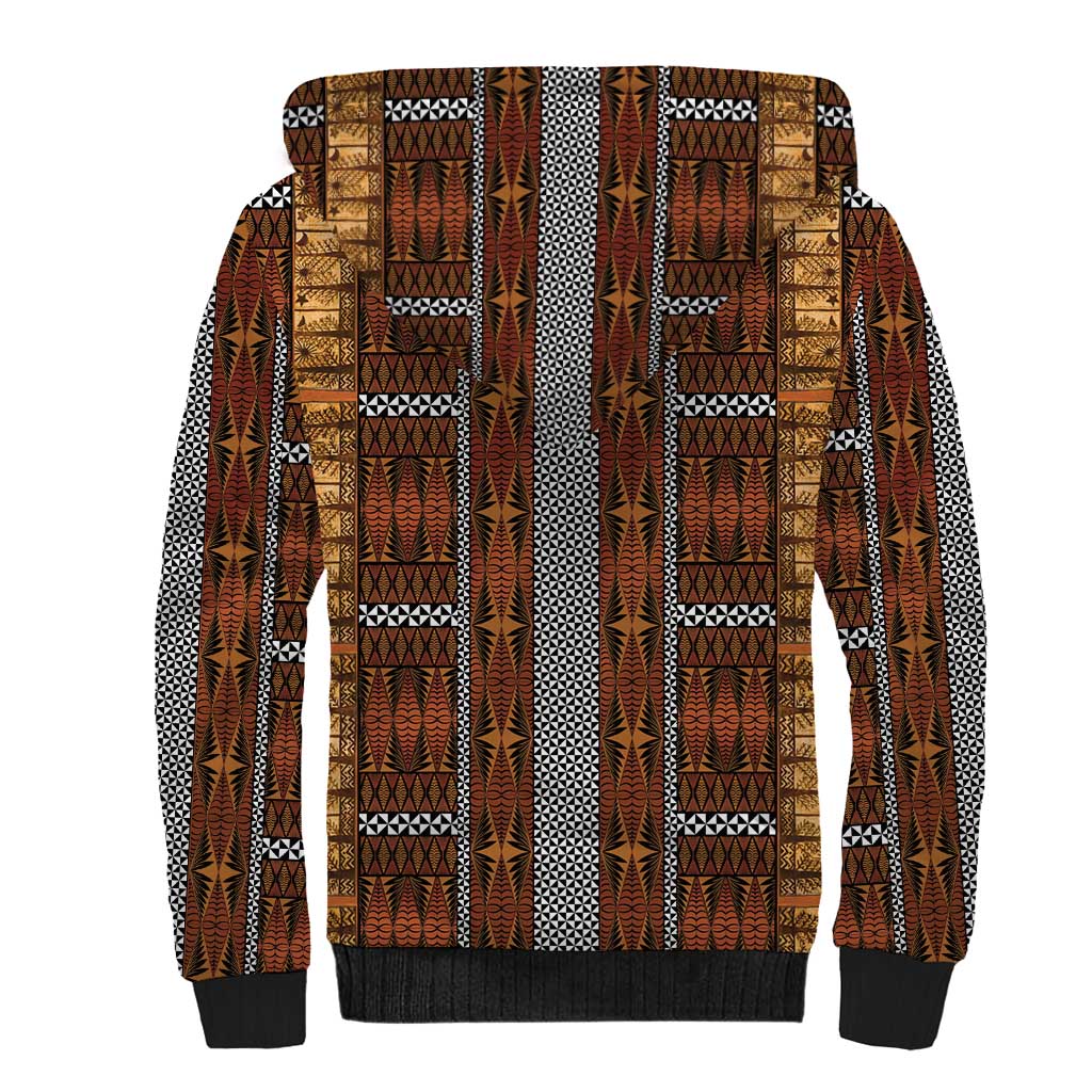 Malo e Lelei Tonga Sherpa Hoodie Tongan Ngatu Tapa Cloth - Polynesian Pride