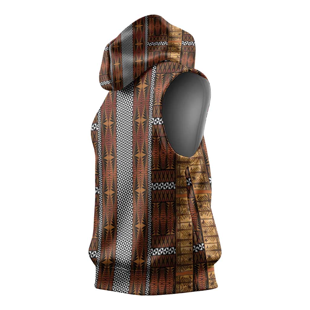 Malo e Lelei Tonga Sleeveless Hoodie Tongan Ngatu Tapa Cloth - Polynesian Pride