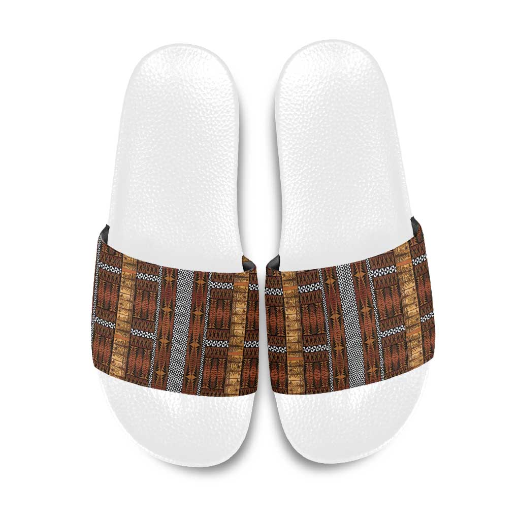 Malo e Lelei Tonga Slide Sandals Tongan Ngatu Tapa Cloth - Polynesian Pride