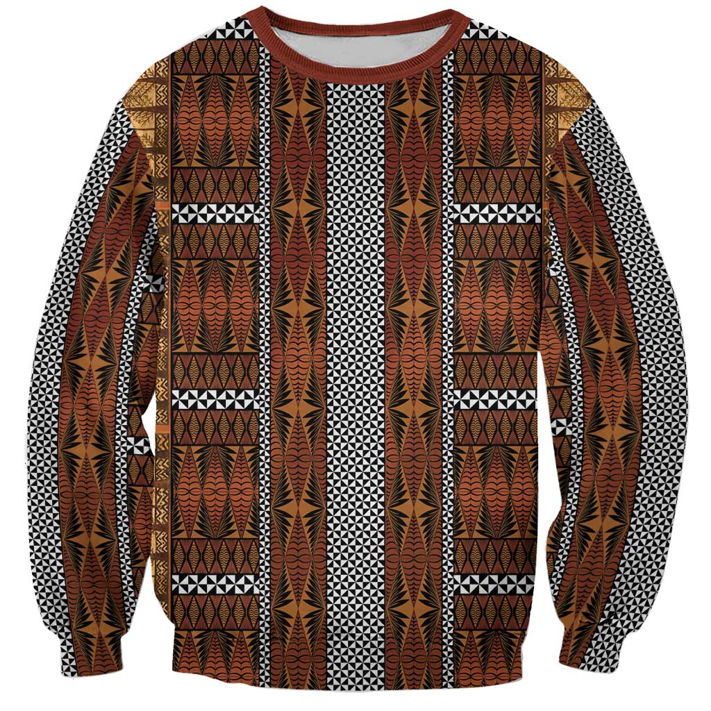 Malo e Lelei Tonga Sweatshirt Tongan Ngatu Tapa Cloth LT14 Unisex Orange - Polynesian Pride
