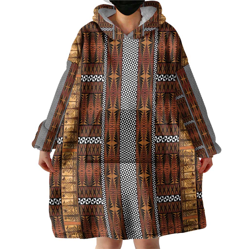 Malo e Lelei Tonga Wearable Blanket Hoodie Tongan Ngatu Tapa Cloth - Polynesian Pride