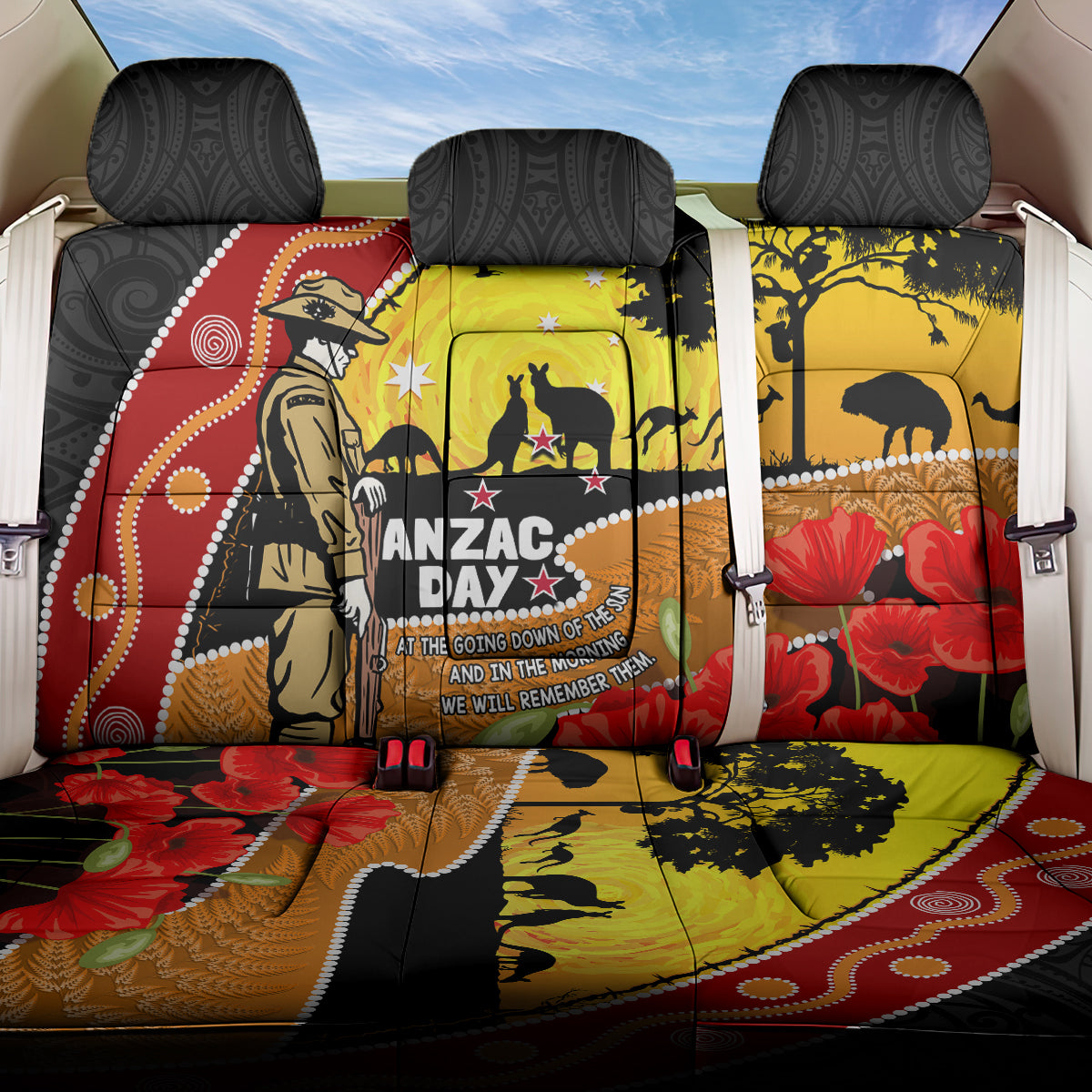 New Zealand And Australia ANZAC Day Back Car Seat Cover Aboriginal Maori Starring Night Style LT14