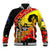 New Zealand And Australia ANZAC Day Baseball Jacket Aboriginal Maori Starring Night Style LT14 Unisex Gold - Polynesian Pride