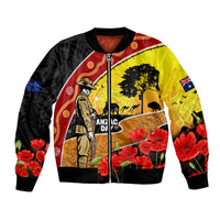 New Zealand And Australia ANZAC Day Bomber Jacket Aboriginal Maori Starring Night Style LT14 Unisex Gold - Polynesian Pride