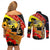 New Zealand And Australia ANZAC Day Couples Matching Off Shoulder Short Dress and Long Sleeve Button Shirt Aboriginal Maori Starring Night Style LT14 - Polynesian Pride