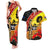 New Zealand And Australia ANZAC Day Couples Matching Tank Maxi Dress and Hawaiian Shirt Aboriginal Maori Starring Night Style LT14 Gold - Polynesian Pride