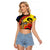 New Zealand And Australia ANZAC Day Raglan Cropped T Shirt Aboriginal Maori Starring Night Style LT14 Female Gold - Polynesian Pride