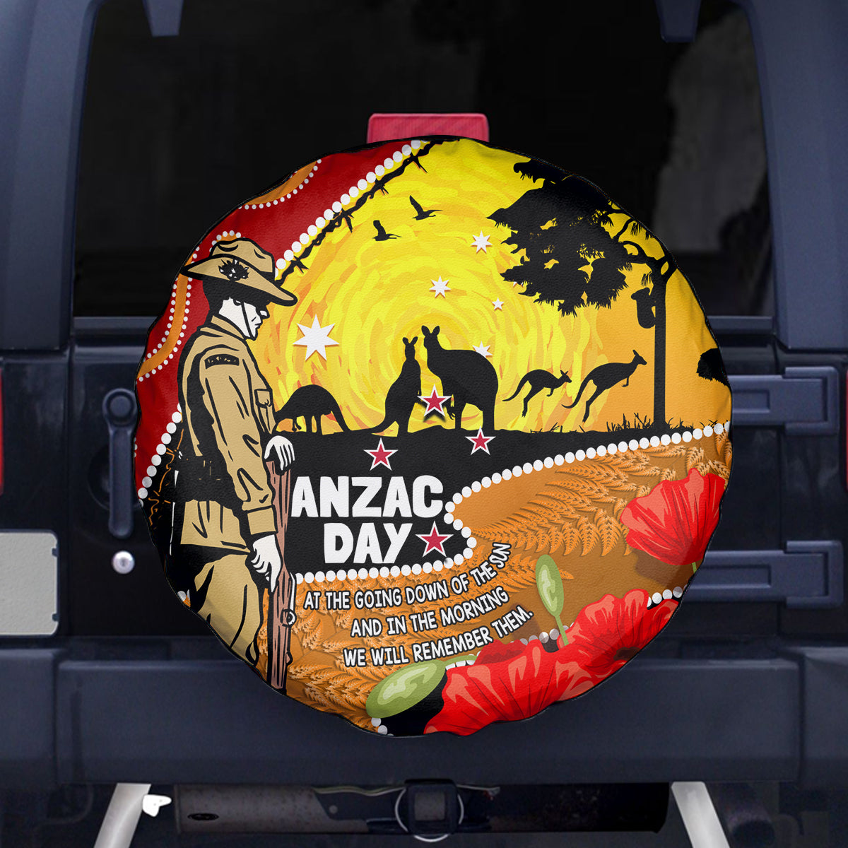 New Zealand And Australia ANZAC Day Spare Tire Cover Aboriginal Maori Starring Night Style