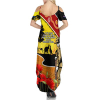 New Zealand And Australia ANZAC Day Summer Maxi Dress Aboriginal Maori Starring Night Style LT14 - Polynesian Pride