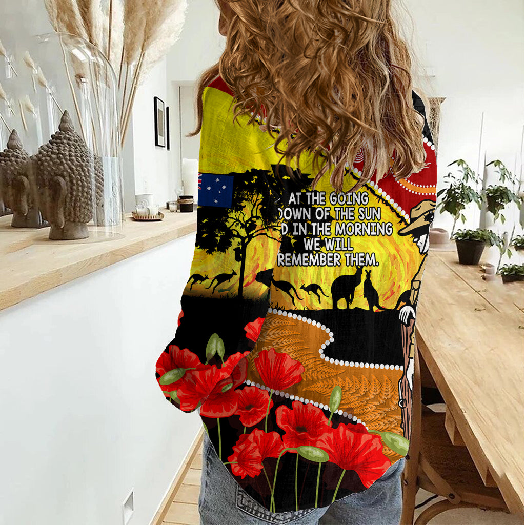 New Zealand And Australia ANZAC Day Women Casual Shirt Aboriginal Maori Starring Night Style LT14 - Polynesian Pride