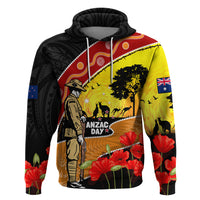 New Zealand And Australia ANZAC Day Zip Hoodie Aboriginal Maori Starring Night Style LT14 Pullover Hoodie Gold - Polynesian Pride