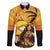 Aloha Hawaii Women's Day Family Matching Long Sleeve Bodycon Dress and Hawaiian Shirt Hula Girl With Sunset Vibes LT14 Dad's Shirt - Long Sleeve Yellow - Polynesian Pride