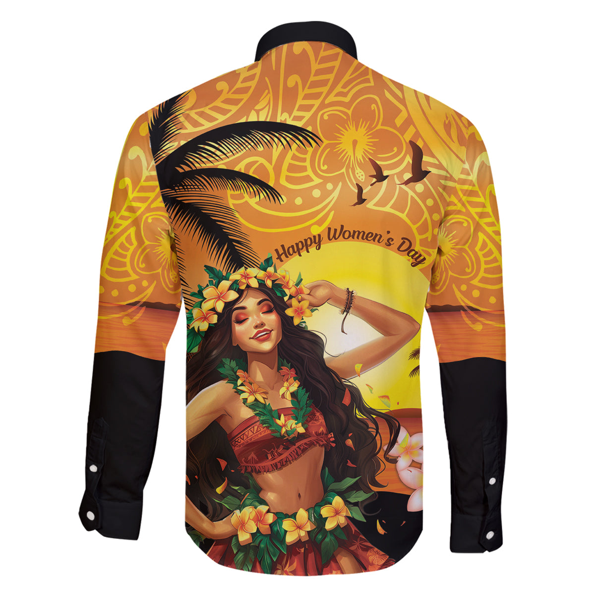 Aloha Hawaii Women's Day Family Matching Tank Maxi Dress and Hawaiian Shirt Hula Girl With Sunset Vibes LT14 - Polynesian Pride