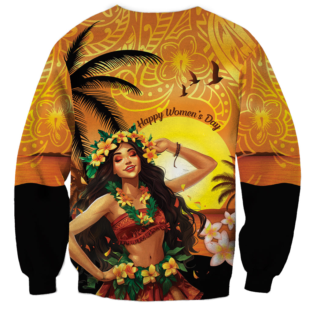 Aloha Hawaii Women's Day Sweatshirt Hula Girl With Sunset Vibes LT14 - Polynesian Pride