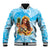 Aloha Hawaii Women's Day Baseball Jacket Hula Girl With Ukulele Tropical Style LT14 Unisex Blue - Polynesian Pride