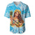 Aloha Hawaii Women's Day Baseball Jersey Hula Girl With Ukulele Tropical Style LT14 Blue - Polynesian Pride