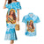 Aloha Hawaii Women's Day Couples Matching Mermaid Dress and Hawaiian Shirt Hula Girl With Ukulele Tropical Style LT14 Blue - Polynesian Pride