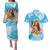 Aloha Hawaii Women's Day Couples Matching Puletasi and Hawaiian Shirt Hula Girl With Ukulele Tropical Style LT14 Blue - Polynesian Pride