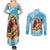 Aloha Hawaii Women's Day Couples Matching Summer Maxi Dress and Long Sleeve Button Shirt Hula Girl With Ukulele Tropical Style LT14 - Polynesian Pride