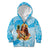 Aloha Hawaii Women's Day Kid Hoodie Hula Girl With Ukulele Tropical Style LT14 Zip Hoodie Blue - Polynesian Pride