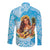 Aloha Hawaii Women's Day Long Sleeve Button Shirt Hula Girl With Ukulele Tropical Style LT14 - Polynesian Pride