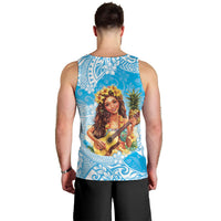 Aloha Hawaii Women's Day Men Tank Top Hula Girl With Ukulele Tropical Style LT14 - Polynesian Pride