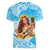 Aloha Hawaii Women's Day Women V Neck T Shirt Hula Girl With Ukulele Tropical Style LT14 - Polynesian Pride