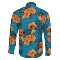 Hawaii Luau Party Family Matching Off Shoulder Long Sleeve Dress and Hawaiian Shirt Dancing Girl Tropical Flowers LT14 - Polynesian Pride