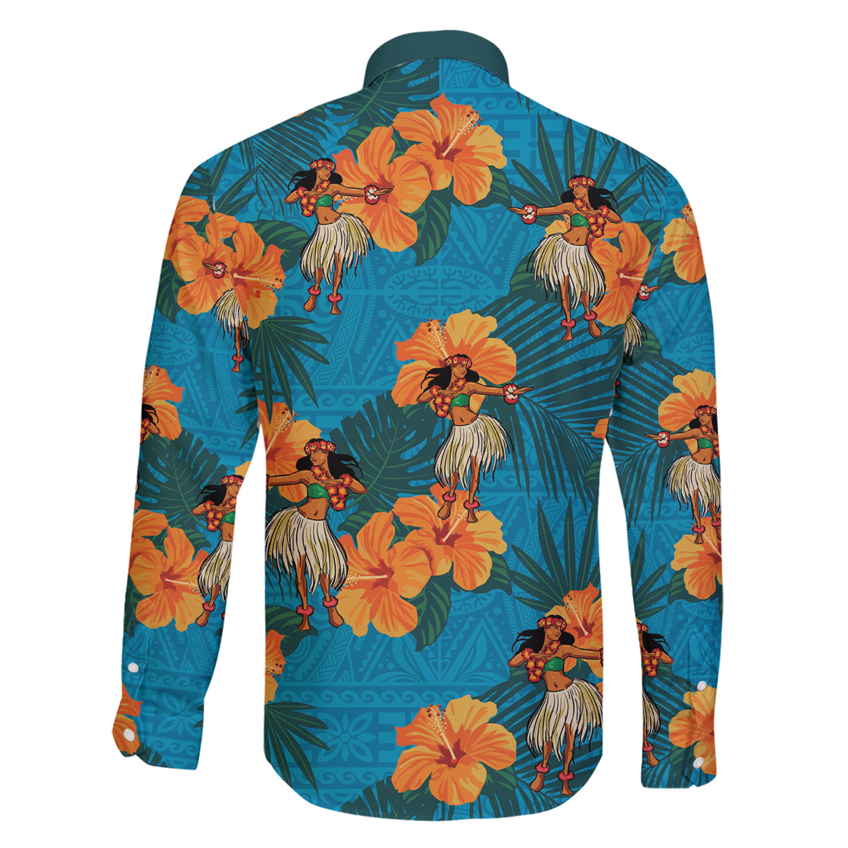 Hawaii Luau Party Family Matching Puletasi and Hawaiian Shirt Dancing Girl Tropical Flowers LT14 - Polynesian Pride