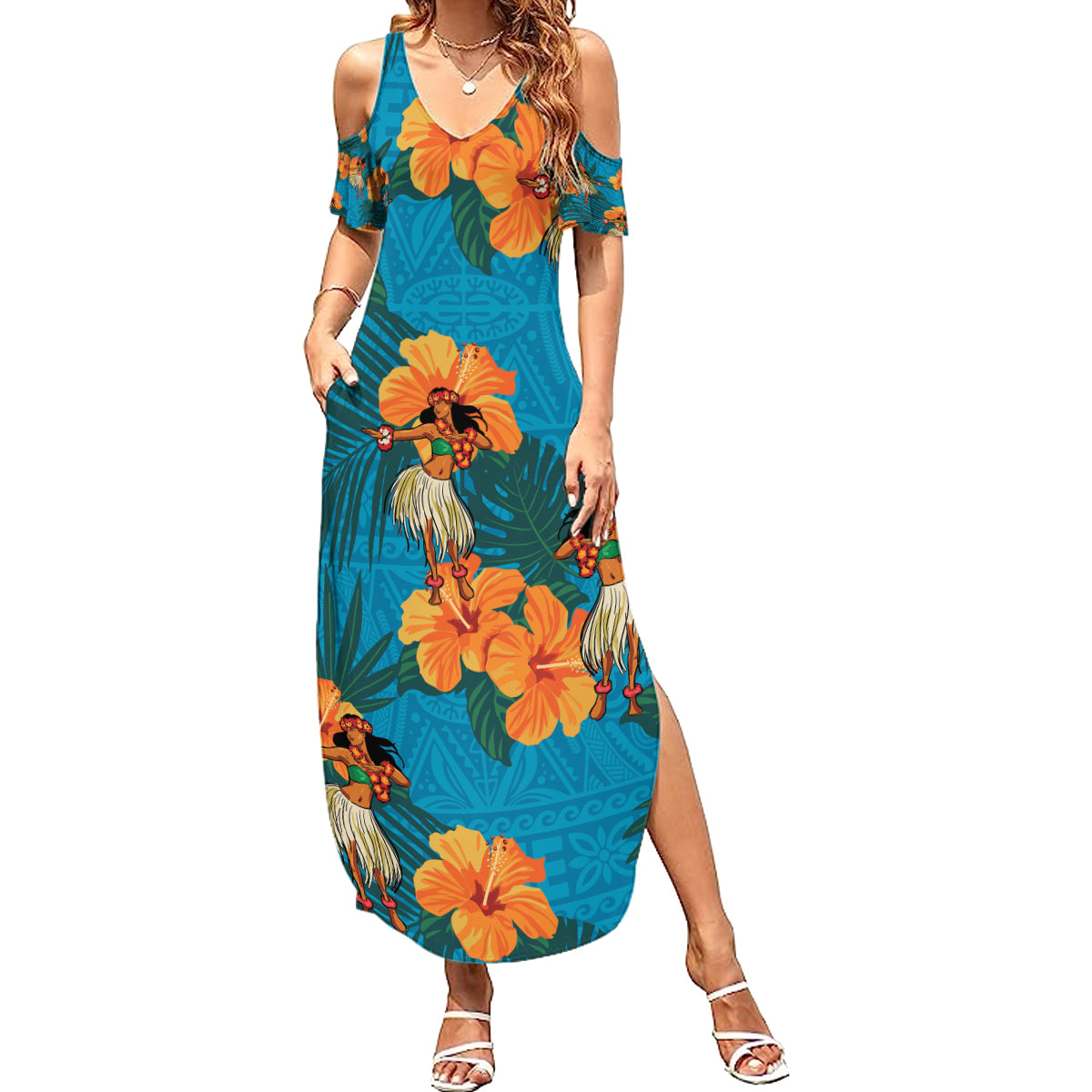luau formal dresses Chririnla Couple Hawaii Luau Party Outfit Peacock Feather Mesh Bodycon Dress for Women Sexy Pencil Maxi Sundress,Mens Polo Shirts,Long Dress and Shirts for Couple,Beach Vacation Matched Set,S-3XL