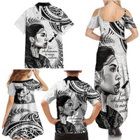 New Zealand Women's Day Family Matching Summer Maxi Dress and Hawaiian Shirt Aotearoa Kia Whakapumau Te Mana Wahine LT14 - Polynesian Pride