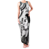 New Zealand Women's Day Family Matching Tank Maxi Dress and Hawaiian Shirt Aotearoa Kia Whakapumau Te Mana Wahine LT14 Mom's Dress White - Polynesian Pride