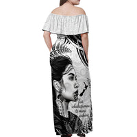 New Zealand Women's Day Off Shoulder Maxi Dress Aotearoa Kia Whakapumau Te Mana Wahine LT14 - Polynesian Pride