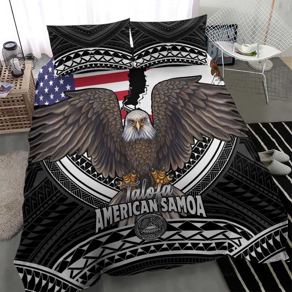 Talofa American Samoa Flag Day Bedding Set Bald Eagle Polynesian Tattoo