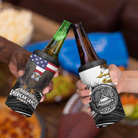 Talofa American Samoa Flag Day 4 in 1 Can Cooler Tumbler Bald Eagle Polynesian Tattoo