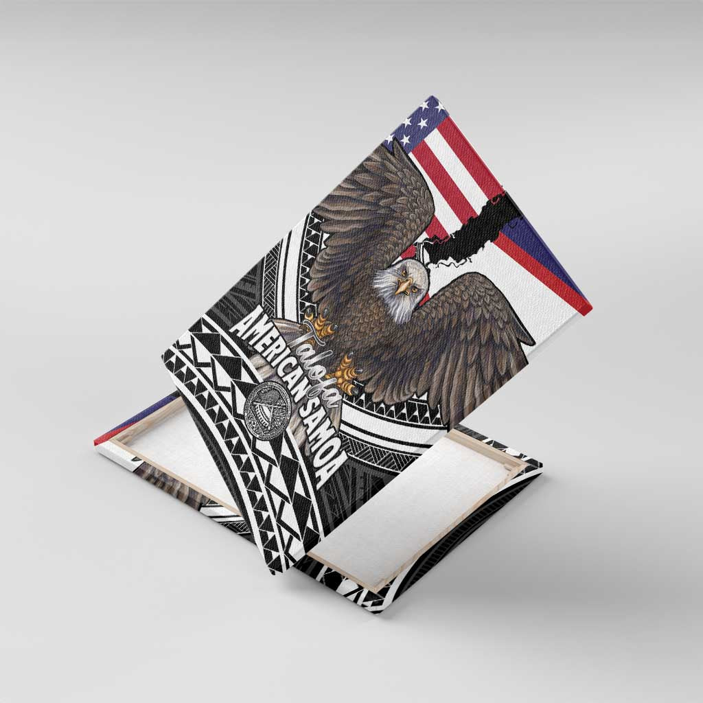 Talofa American Samoa Flag Day Canvas Wall Art Bald Eagle Polynesian Tattoo
