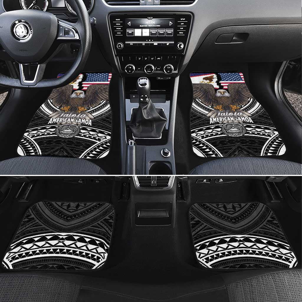 Talofa American Samoa Flag Day Car Mats Bald Eagle Polynesian Tattoo LT14 Set 4pcs Black - Polynesian Pride