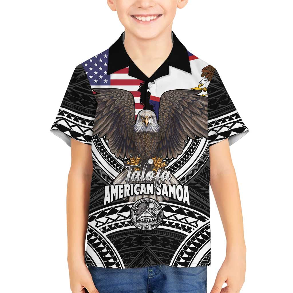Talofa American Samoa Flag Day Family Matching Summer Maxi Dress and Hawaiian Shirt Bald Eagle Polynesian Tattoo