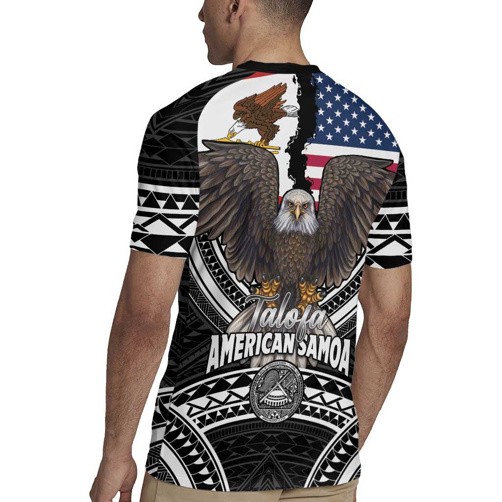 Talofa American Samoa Flag Day Rugby Jersey Bald Eagle Polynesian Tattoo