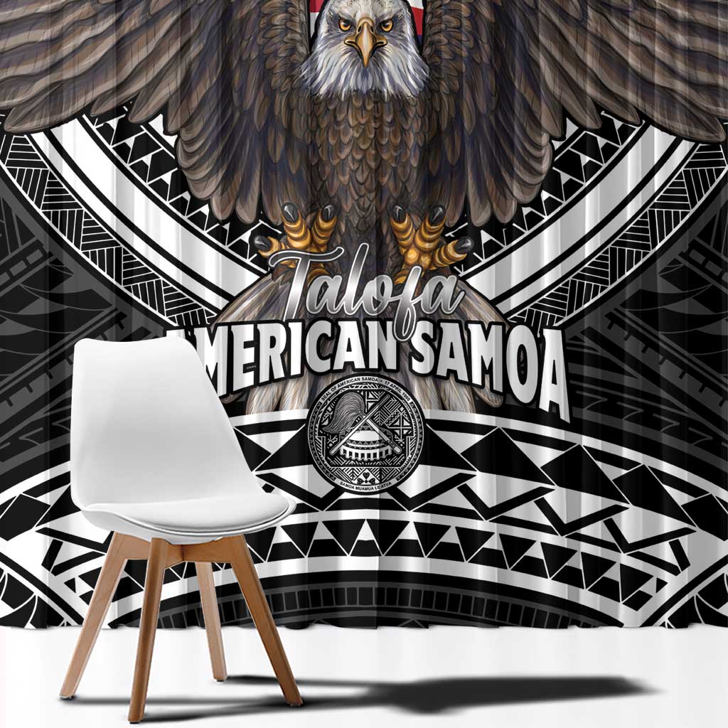 Talofa American Samoa Flag Day Window Curtain Bald Eagle Polynesian Tattoo