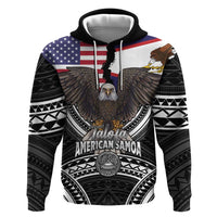 Talofa American Samoa Flag Day Zip Hoodie Bald Eagle Polynesian Tattoo