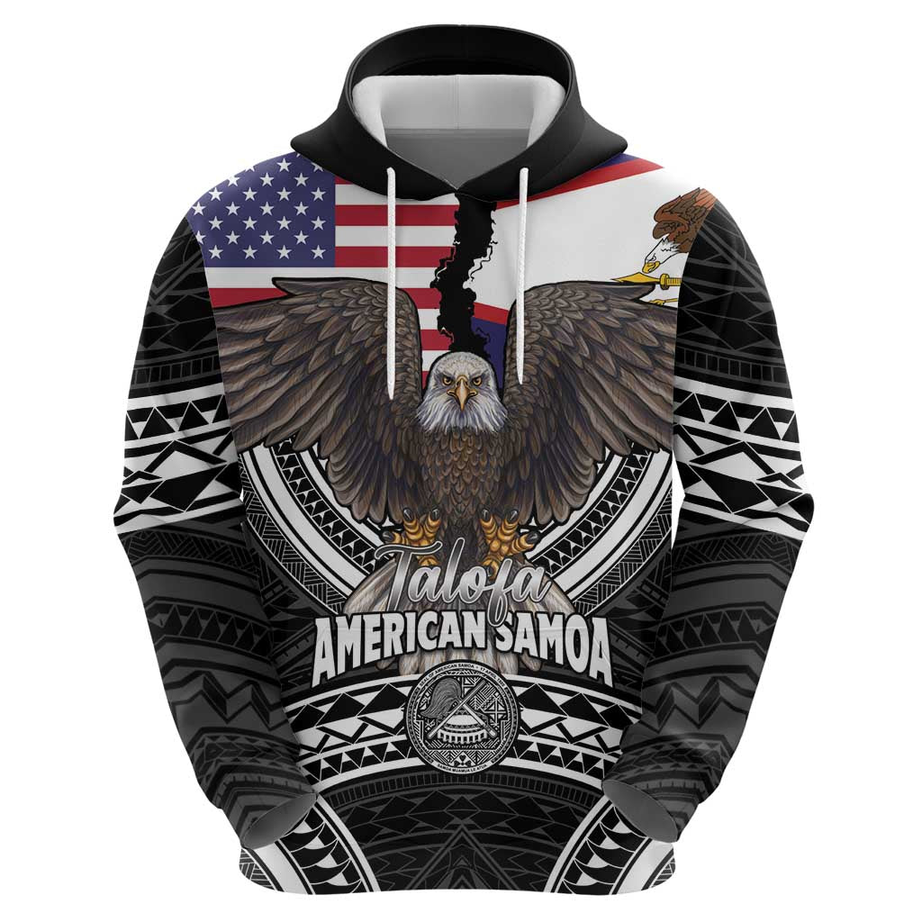 Talofa American Samoa Flag Day Zip Hoodie Bald Eagle Polynesian Tattoo