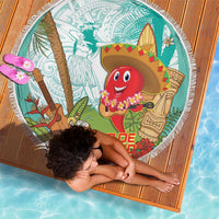 Hawaii Cinco de Mayo Beach Blanket Chili Pepper Hula Girl Tropical Vibes